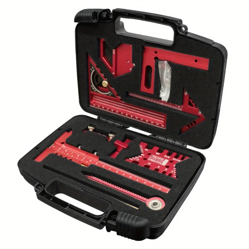 Woodworking Free Plans - 10-teiliges Holzbearbeitungs-Messwerkzeug-Set mit Aufbewahrungsbox, Hilfset für
