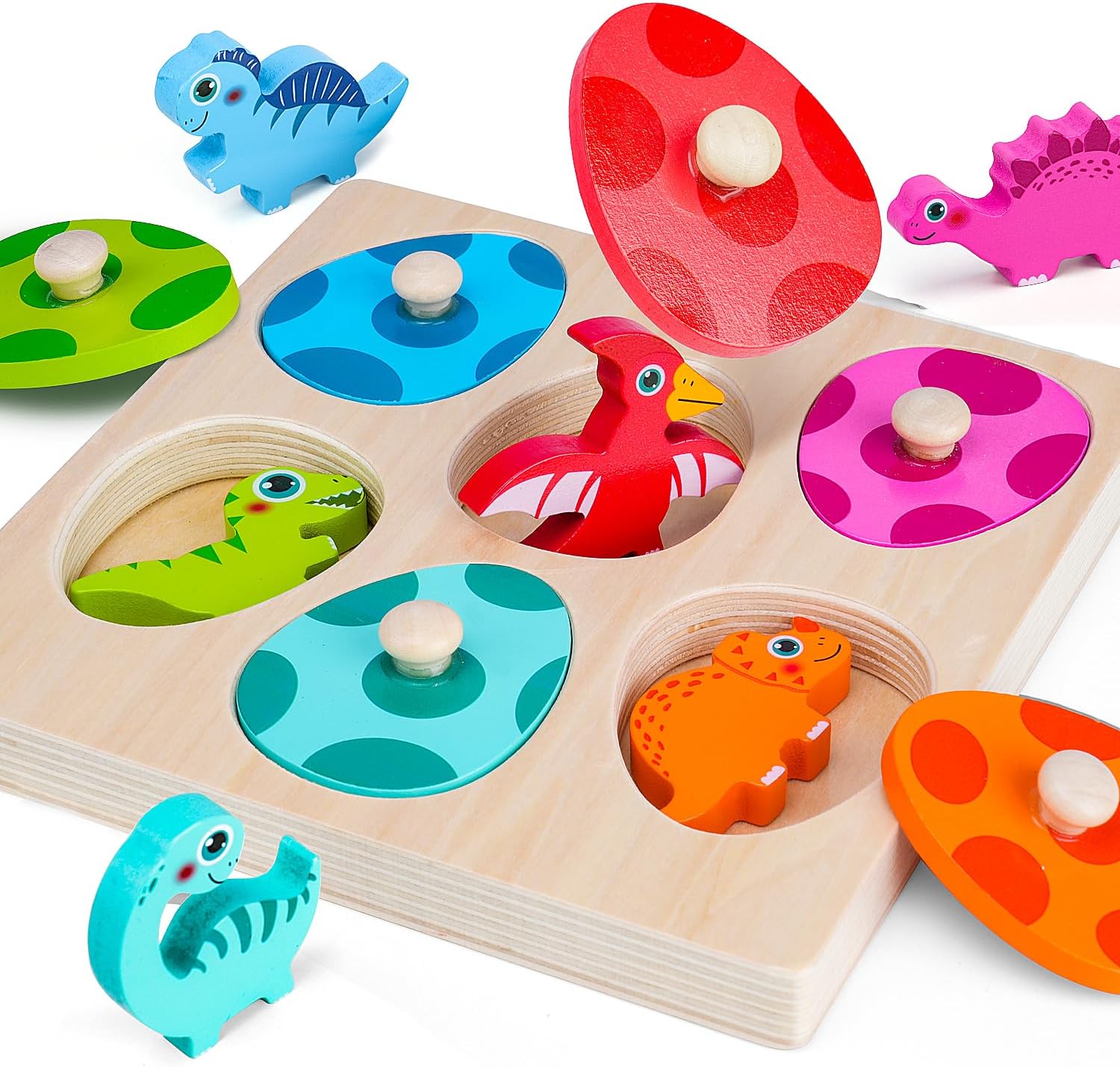 Woodworking Jigsaw - Holz Dinosaurier Puzzle Spielzeug Montessori Peg